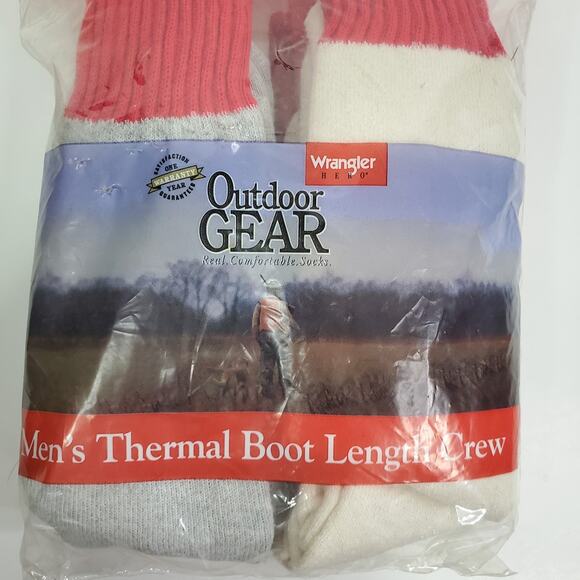 Mens Socks Wrangler Outdoor Thermal Boot Length Crew Socks NIP Shoe Sz. 6-12 - Picture 2 of 6